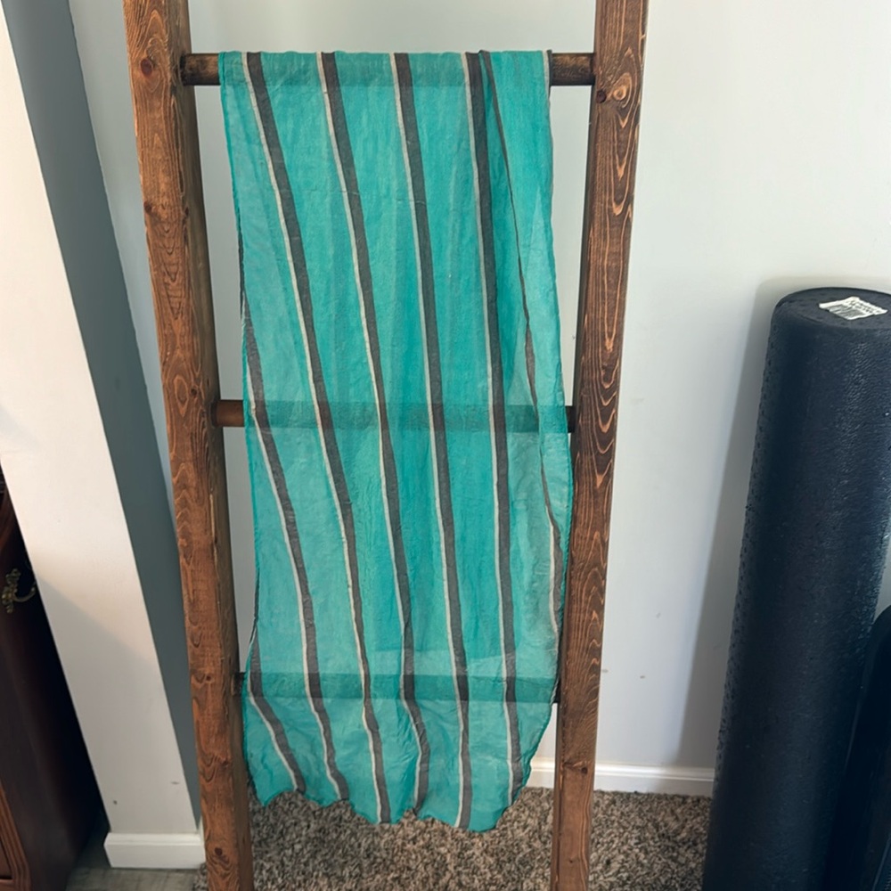 Teal Striped Scarf